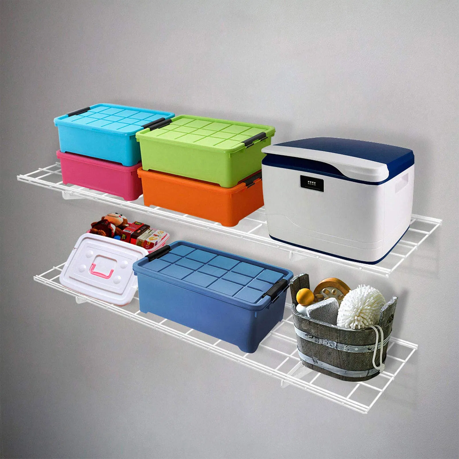 14" Deep Wall Mounted Cantilever Brackets Adjustable Residential Shelving Storage Racking