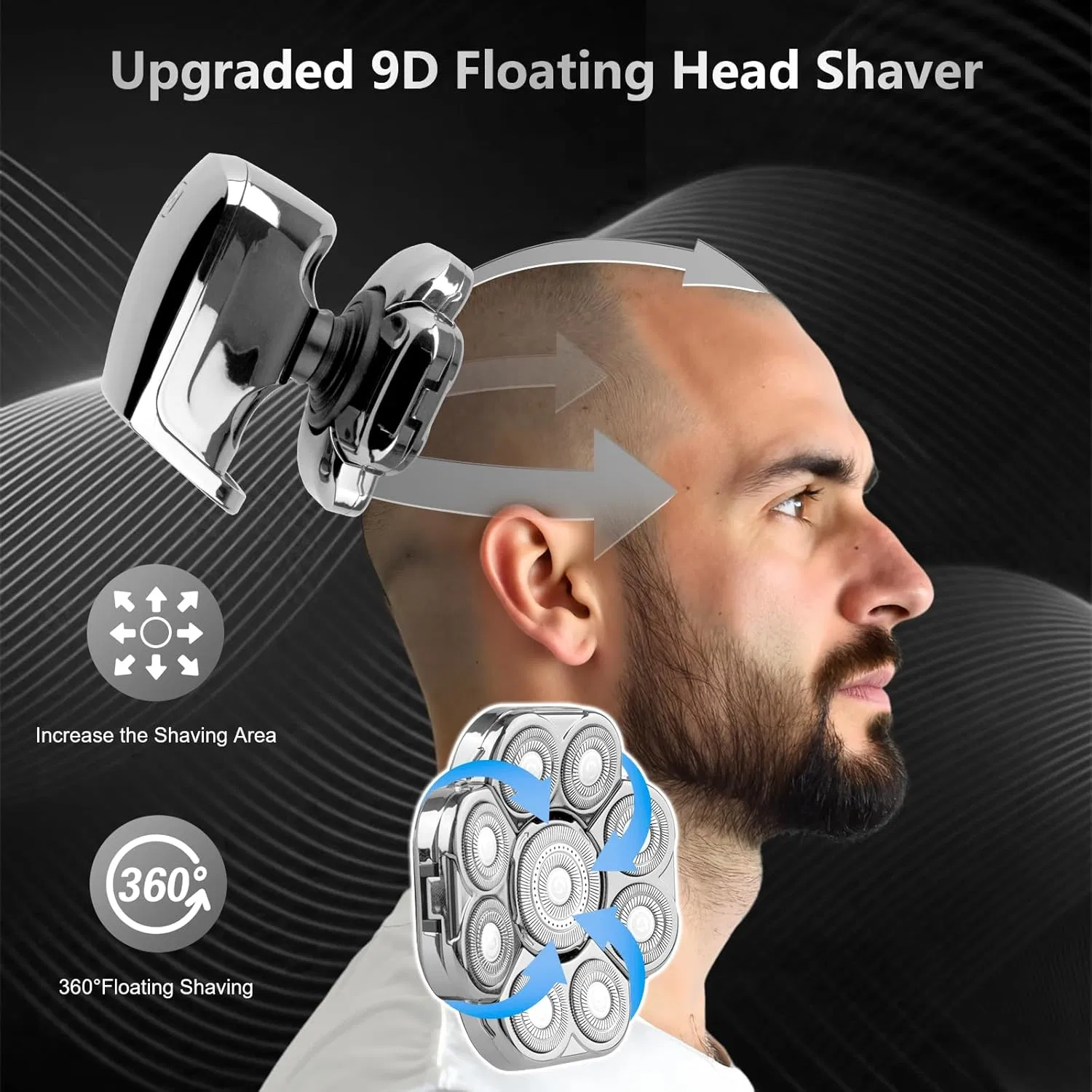 Ergonomic Electric Trimmer for Men with High-Tech Precision Shaving