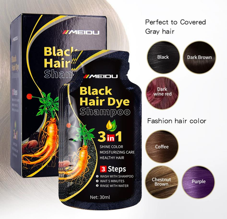 Online Hot Sale Ammonia Free Hair Color Gel Instant Dye Shampoo Anti Hair Grey Natural Permanent Herbal Sachet Ginger Hair Dye Permanent Black Hair Dye Shampoo