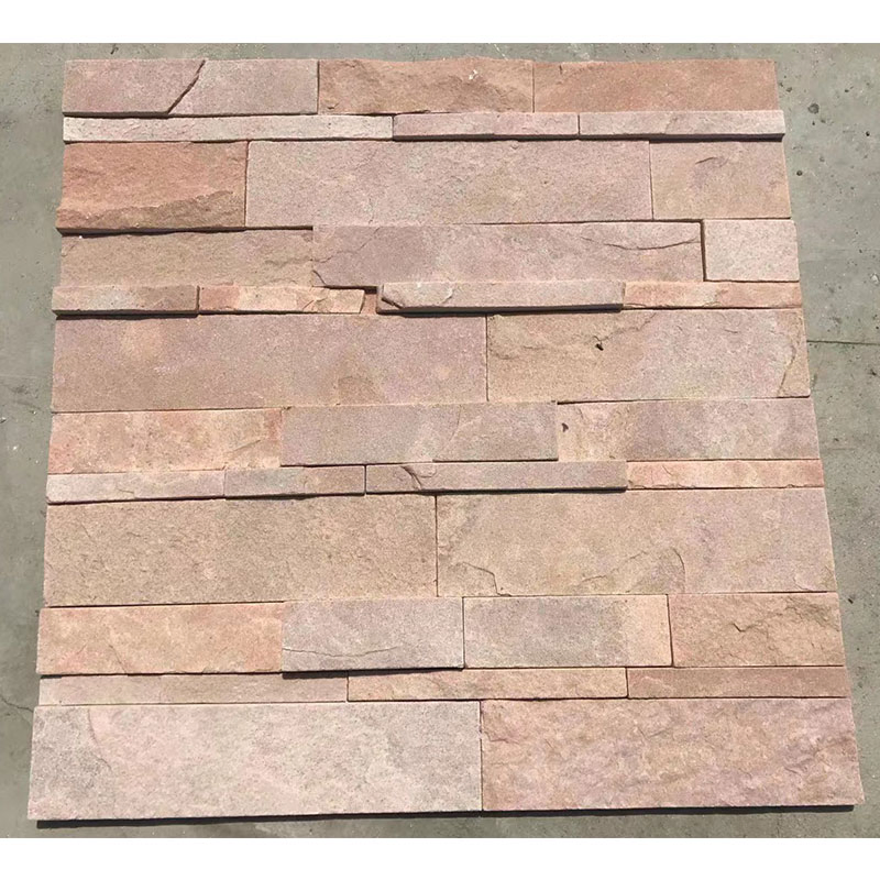 China Red/Black/White Quartzite Slate Culture Wall Ledge/Stacked Z Shape Stone Price