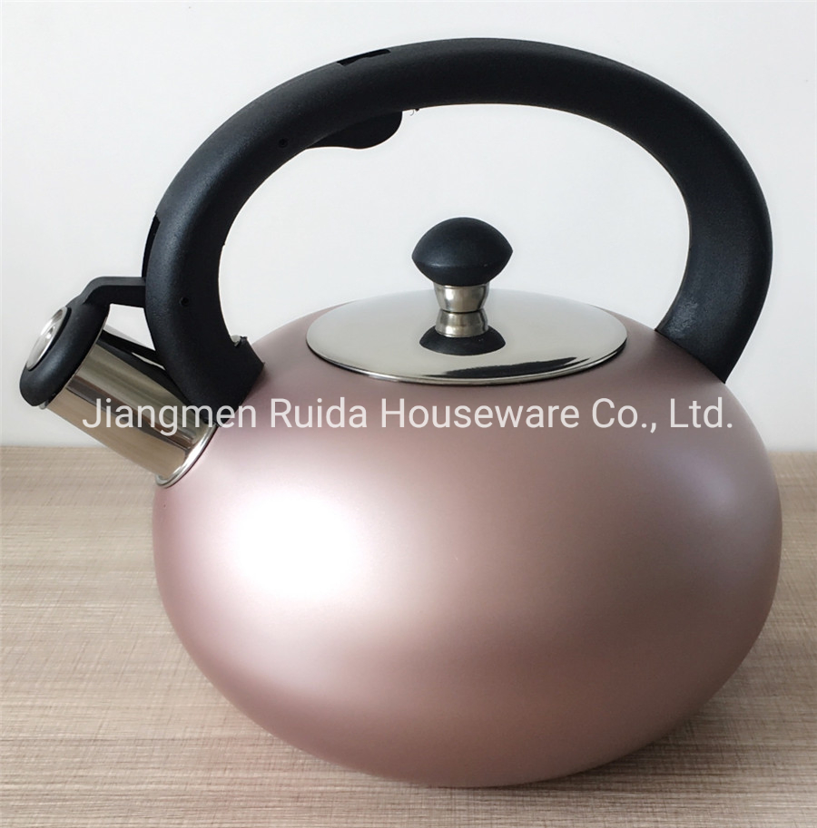 New Design 3.0 Liter Stainless Steel Kettle in Color Painting or Satin Polishing with Whistling Spout