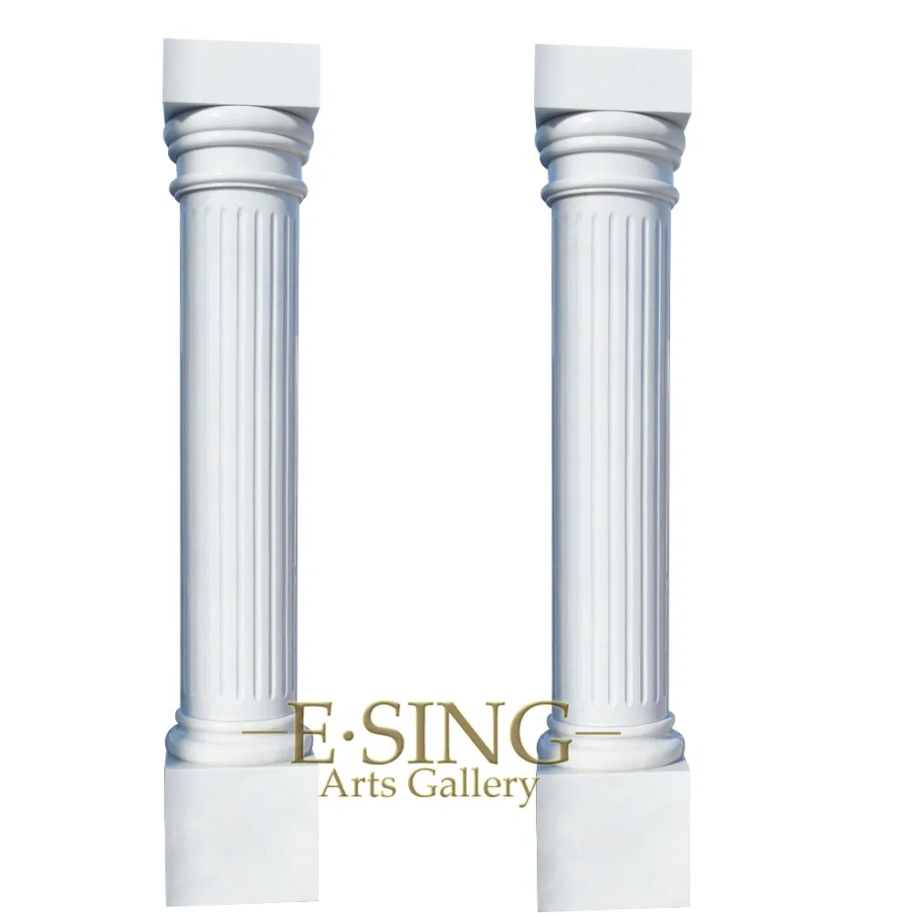 Outdoor Building Material Decorative Yellow Granite Square Pillar Stone Greek Column