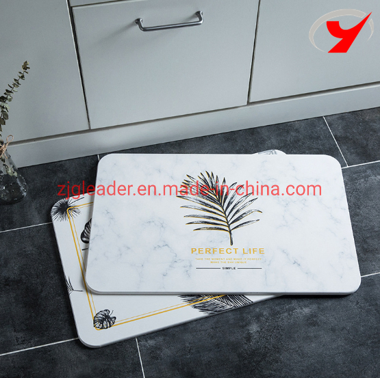 60*39cm Factory OEM Fast Biodegradable Drying Diatomite Mat Bath Mat