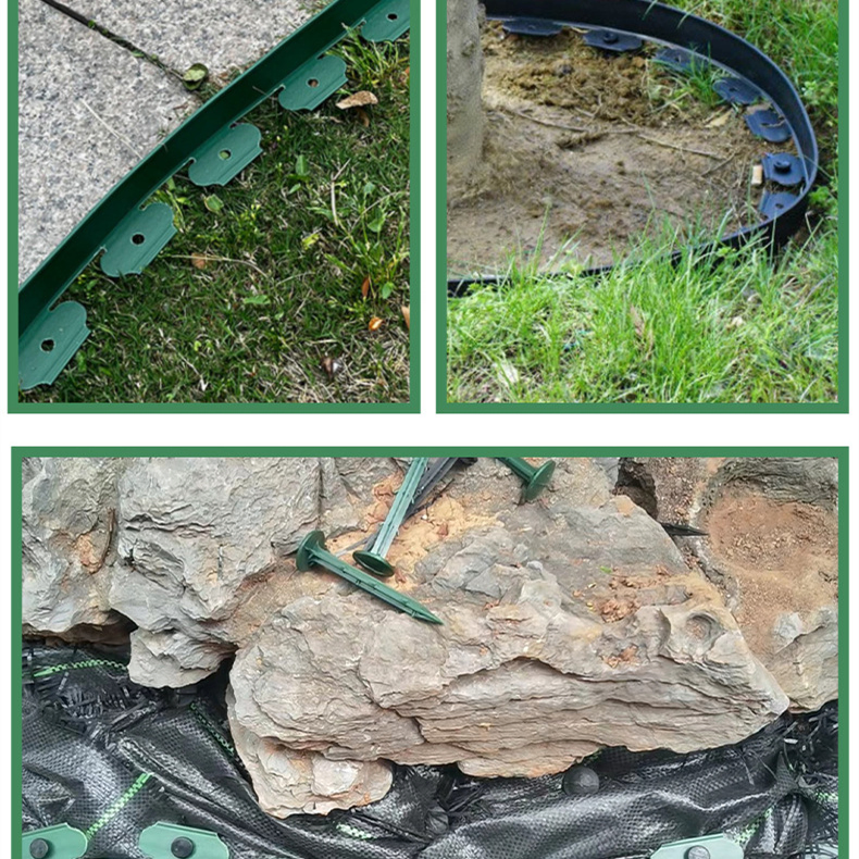 PE Green Grass and Stone Isolation Belt Stone Barrier Plastic Landscaping Green Tape