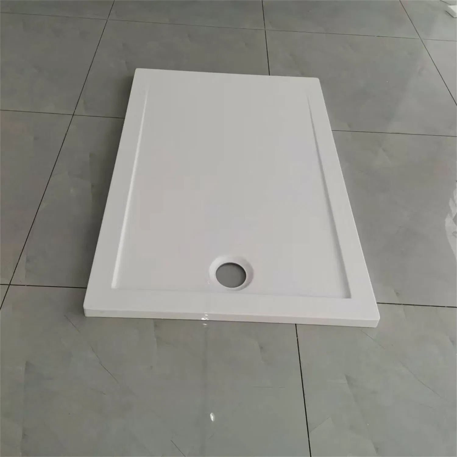 Rectangular White Acrylic Shower Base Tray