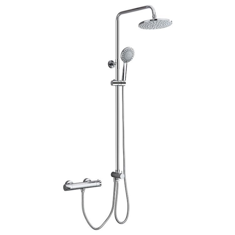 Sanipro High Quality Wall Mount 304 Stainless Steel Bath Shower Faucets Simple Dual Function Shower Column Set for Bathroom