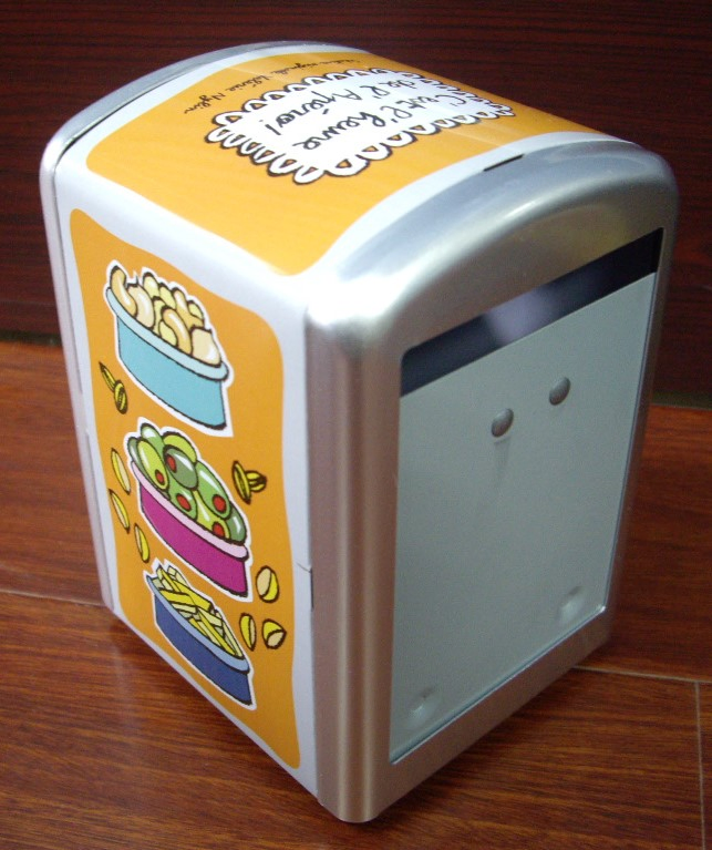Restaurants and Cafes Custom Printing Tinplate Ring Tissue Box Napkin Holder