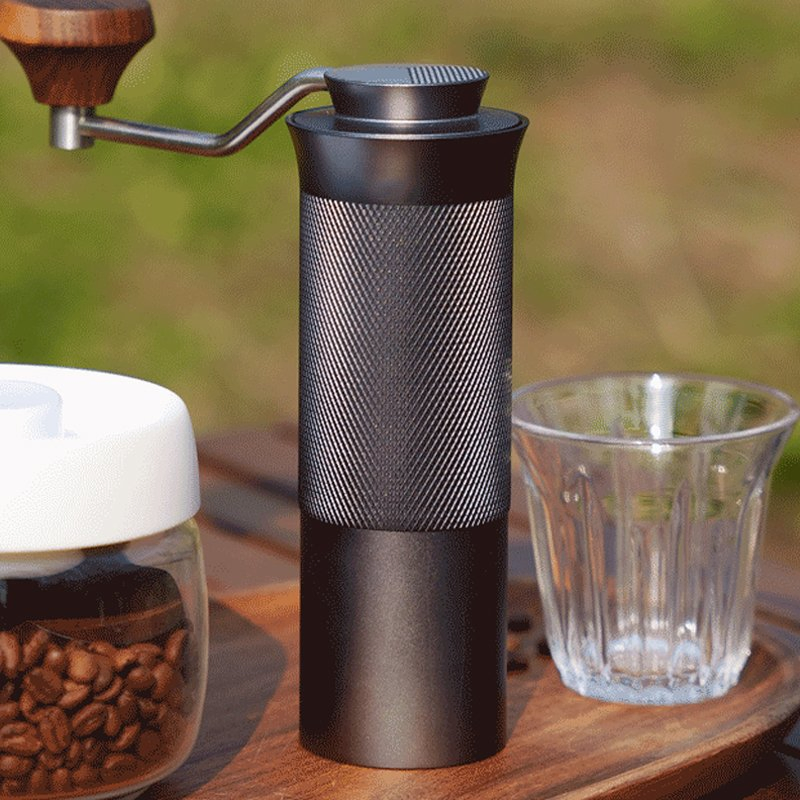 Luxury Grind-Adjustable Wood Handle Grinder Portable Aluminum Alloy Mill Bean Manual Coffee Grinder