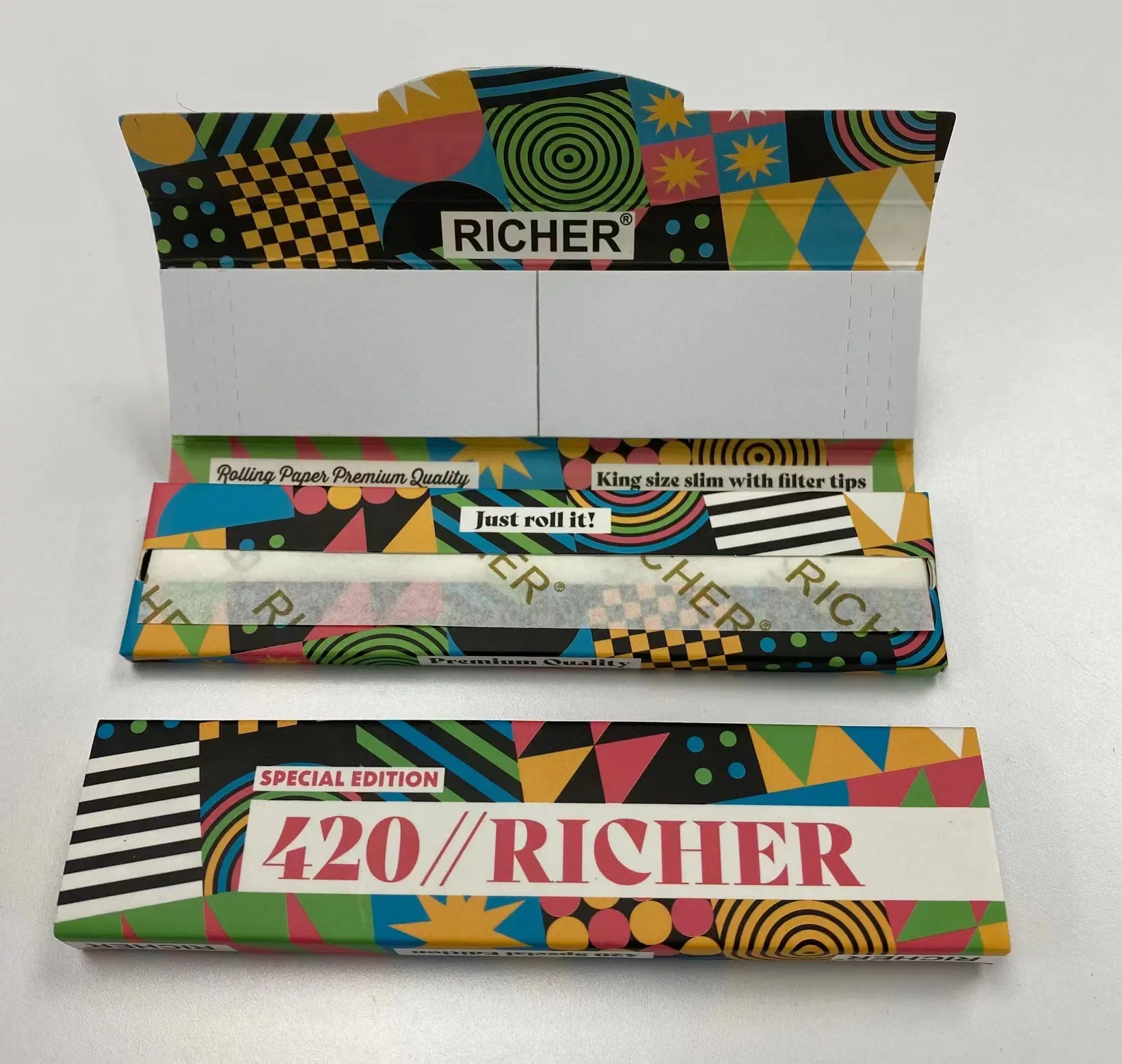 Custom Rolling Paper Insert Magnetic Closure King Slim 1 1/4 Singe Size