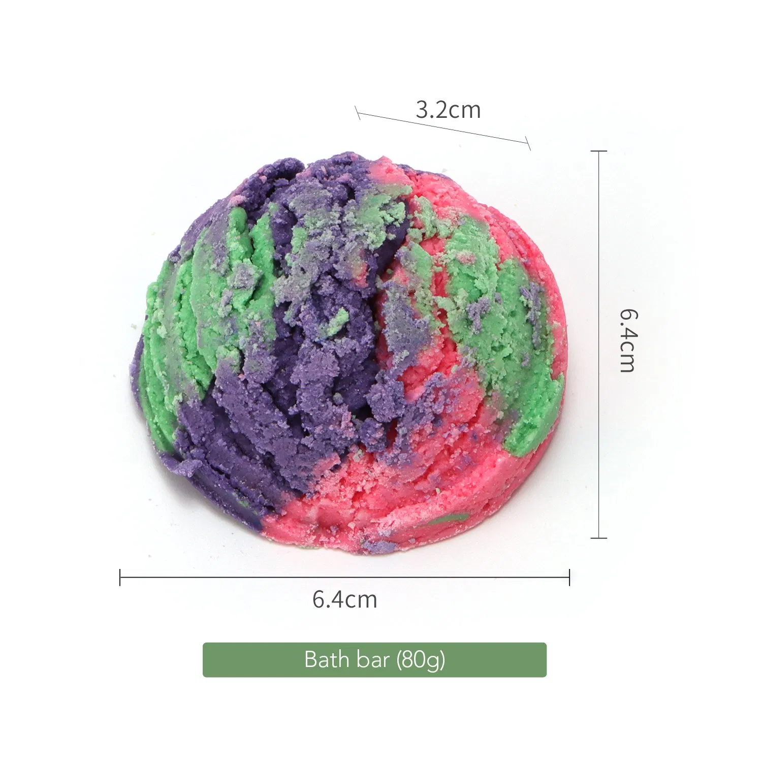 Private Label Hot Sale Rich Bubble Ice Cream Shape Bubble Bath Bombs Bar