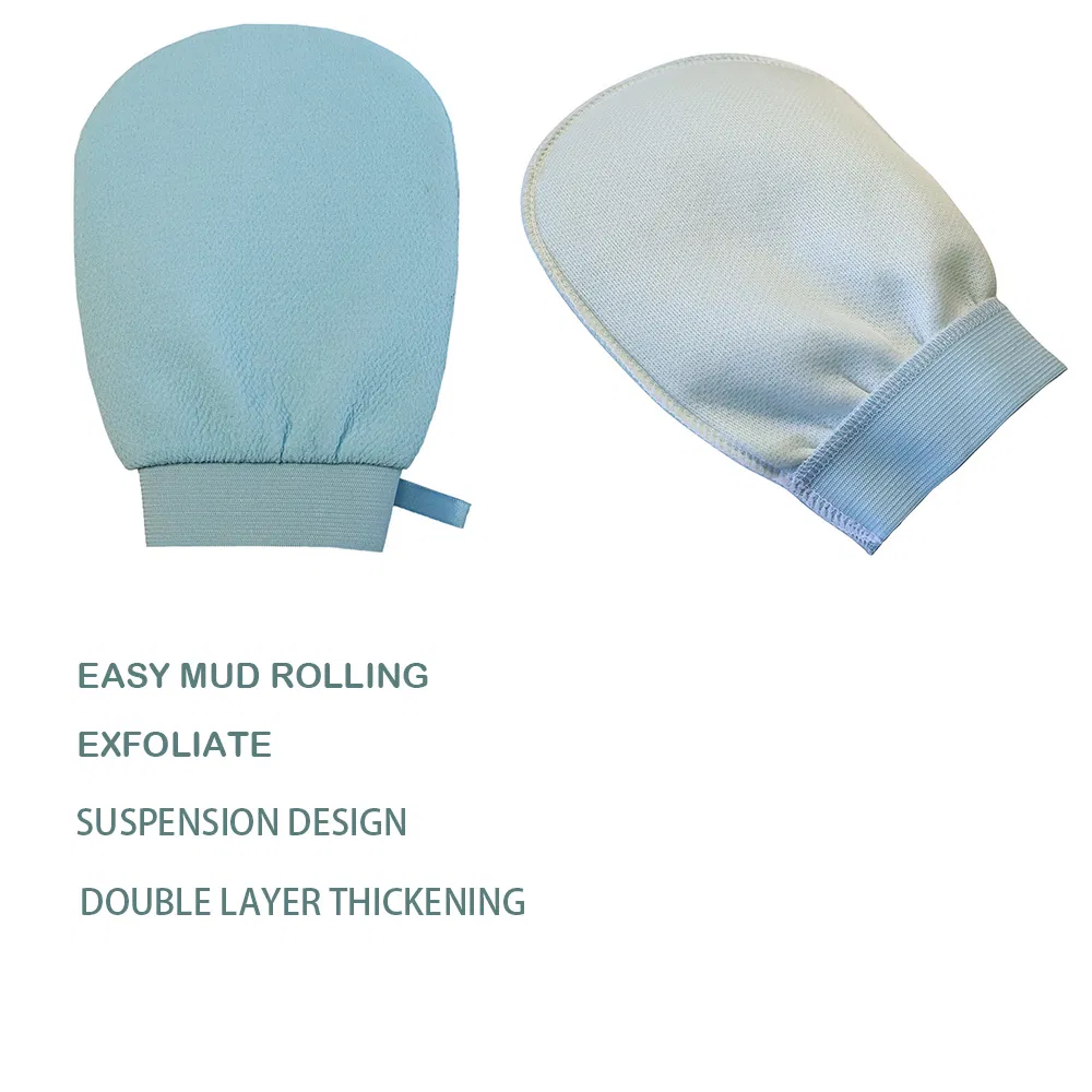 Exfoliating Mitt for Shower Custom Logo Soft Viscose Fiber Exfoliating Body Bath Gloves Silk Gloves 1PCS/OPP Bag