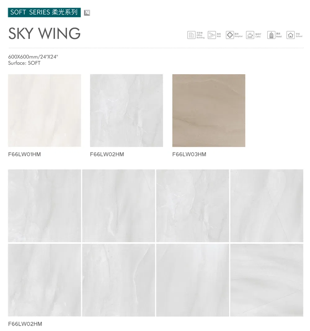 Wholesale Soft Surface 24" X24" Marble Look Glazed Porcelain Floor Tile for Apartment Project