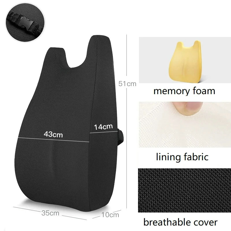 Orthopedic Chair Cushion Visco Elastic Meomory Foam Pillow Back Support Cushion