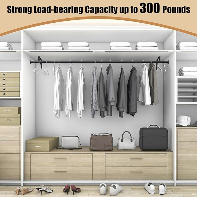 Factory Wholesale Single Closet Rod Adjustable Metal Hanging Closet Rod Modern