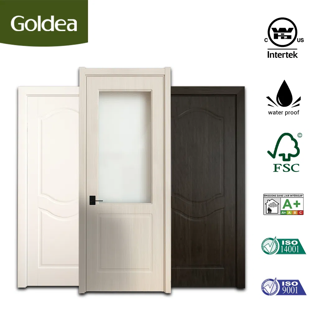 Modern Style Simple Relief Room Interior Entrance MDF PVC Wooden Timber Glass Solid Wood Door