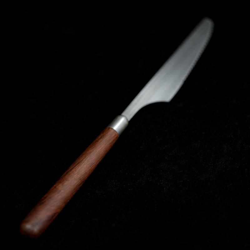 Hot Sale Stainless Steel Cutlery Walnut Wood Handle Flatware High Quality Modern Dinner Utensils Stainless Steel Knife