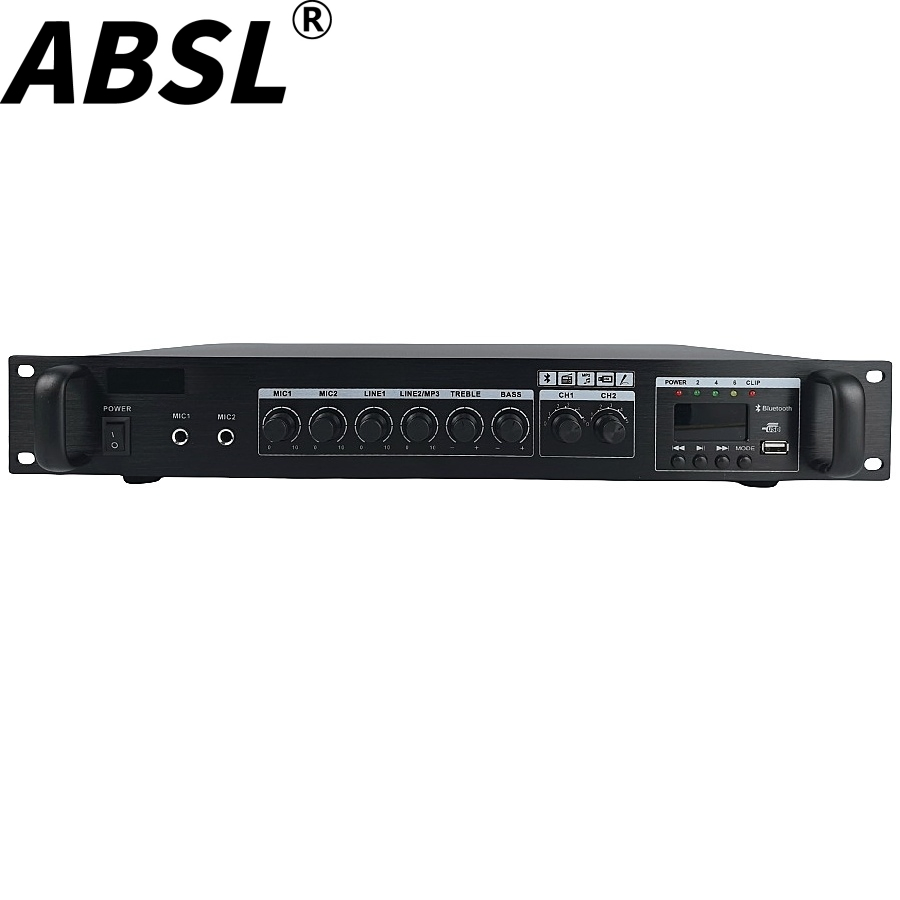 Wholesale 1.5u Combined Amplifier 120W 2zones Switching Mixer PA Audio Power Amplifier