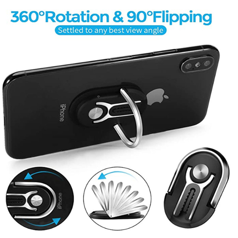 Cell Phone Ring Holder Stand 3 in 1 Universal Air Vent Car Phone Mount and Finger Grip Ring Kickstand 360° Rotation