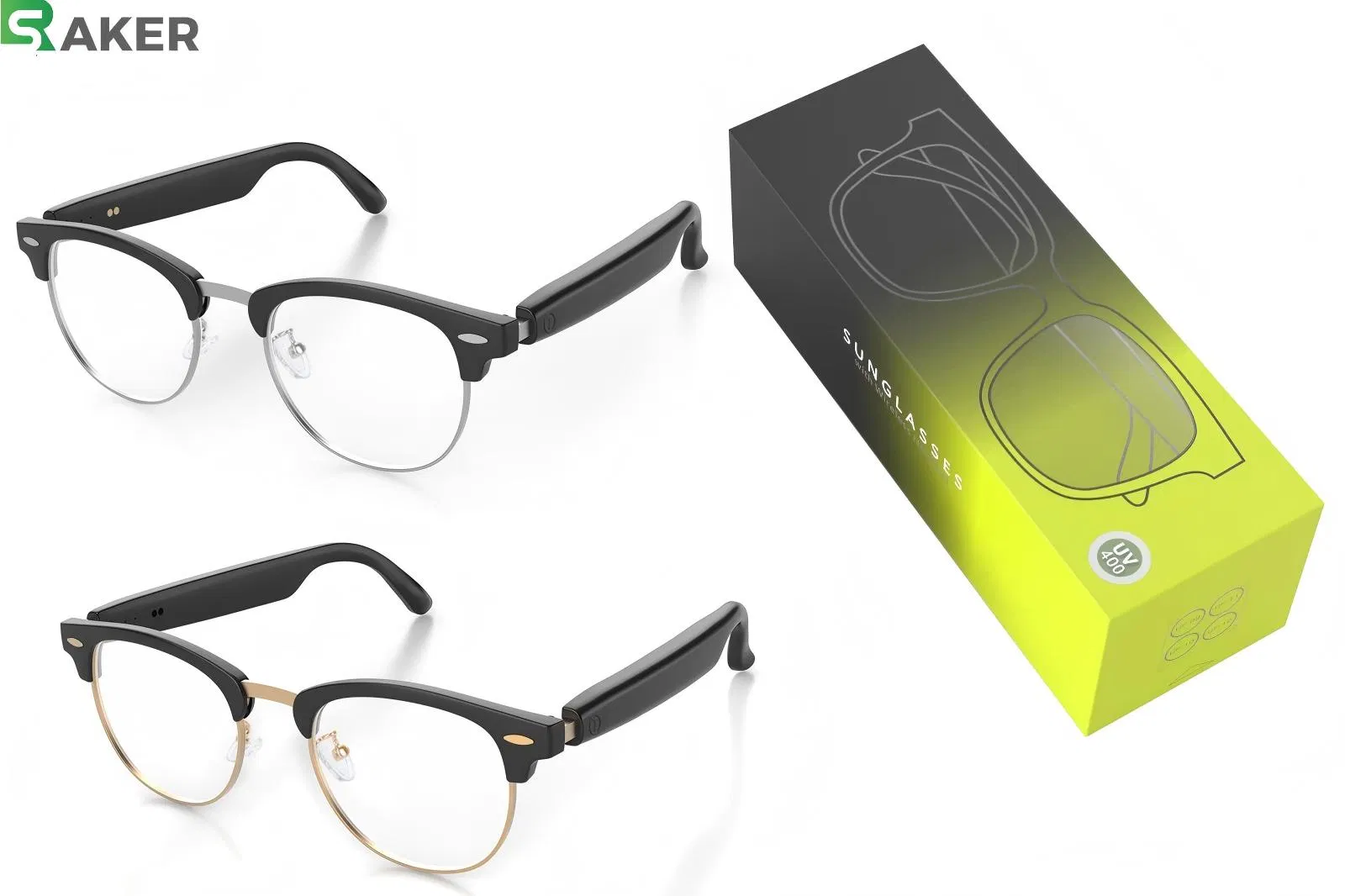 Durable Hinge Smart Glasses with Replaceable Lens Options