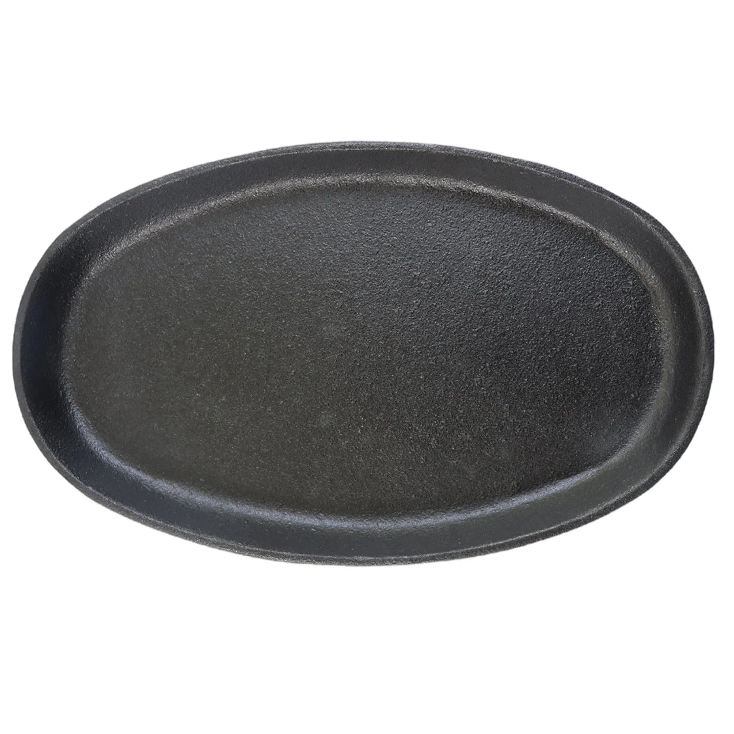 Чугунная овальная сковорода с деревянным подносом