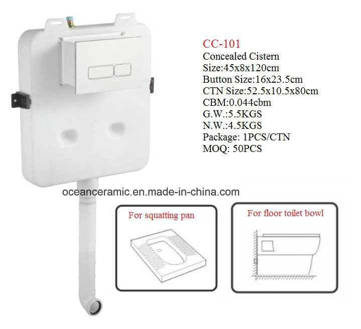 Cc-101 Concealed Cistern Without Frame for Floor Toilet Bowl