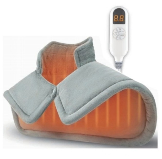 Cozy Heated Shawl with Soft Fleece Trim: Warm Your Shoulders and Neck