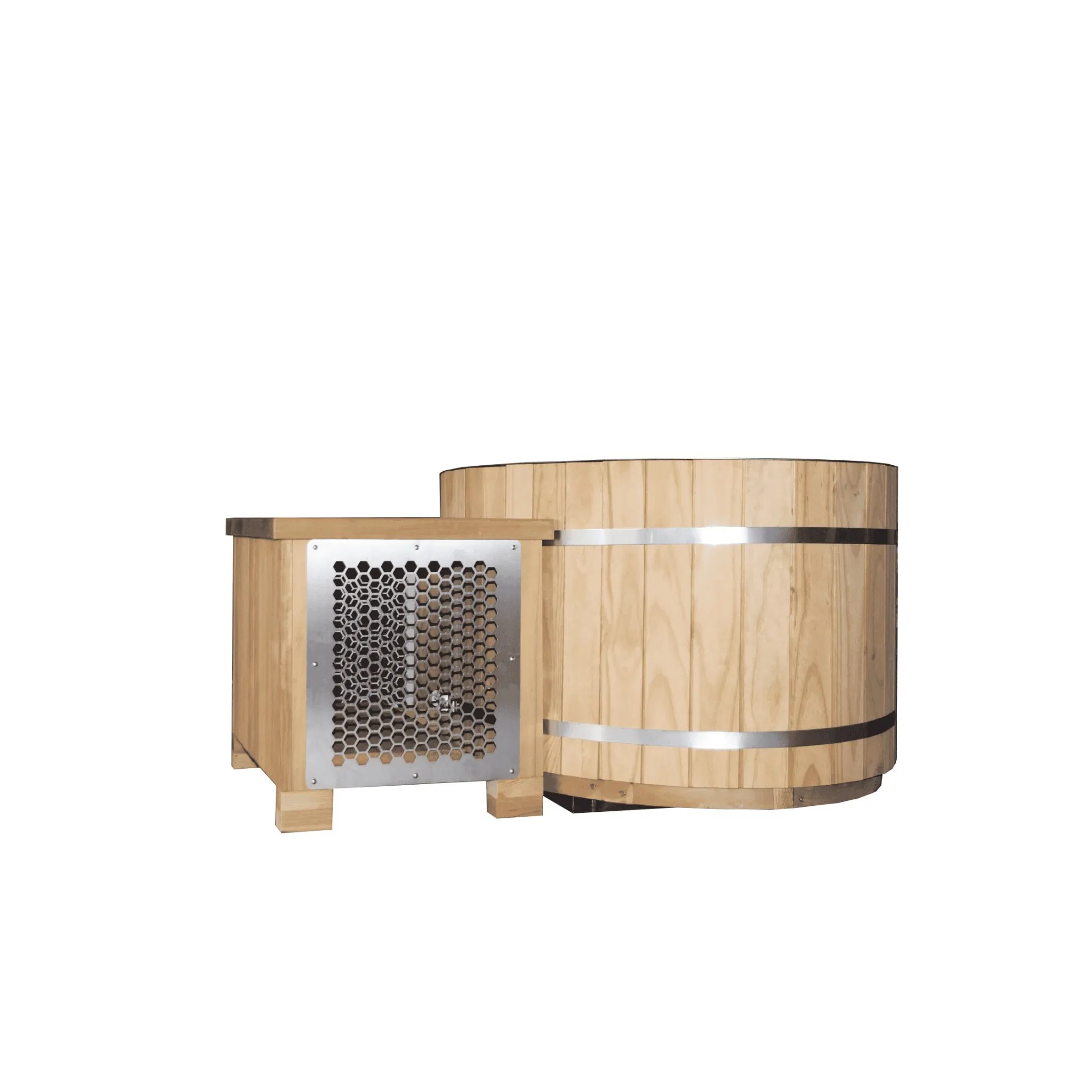 Утепленная ванна для ледяных ванн из карбонизированной сосны