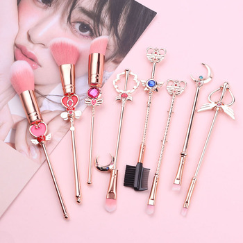 Christmas Makeup Brush Set 6 PCS Gold Festive Design Cruelty-Free Synthetic Multi-Functional Face Eye Gift Box