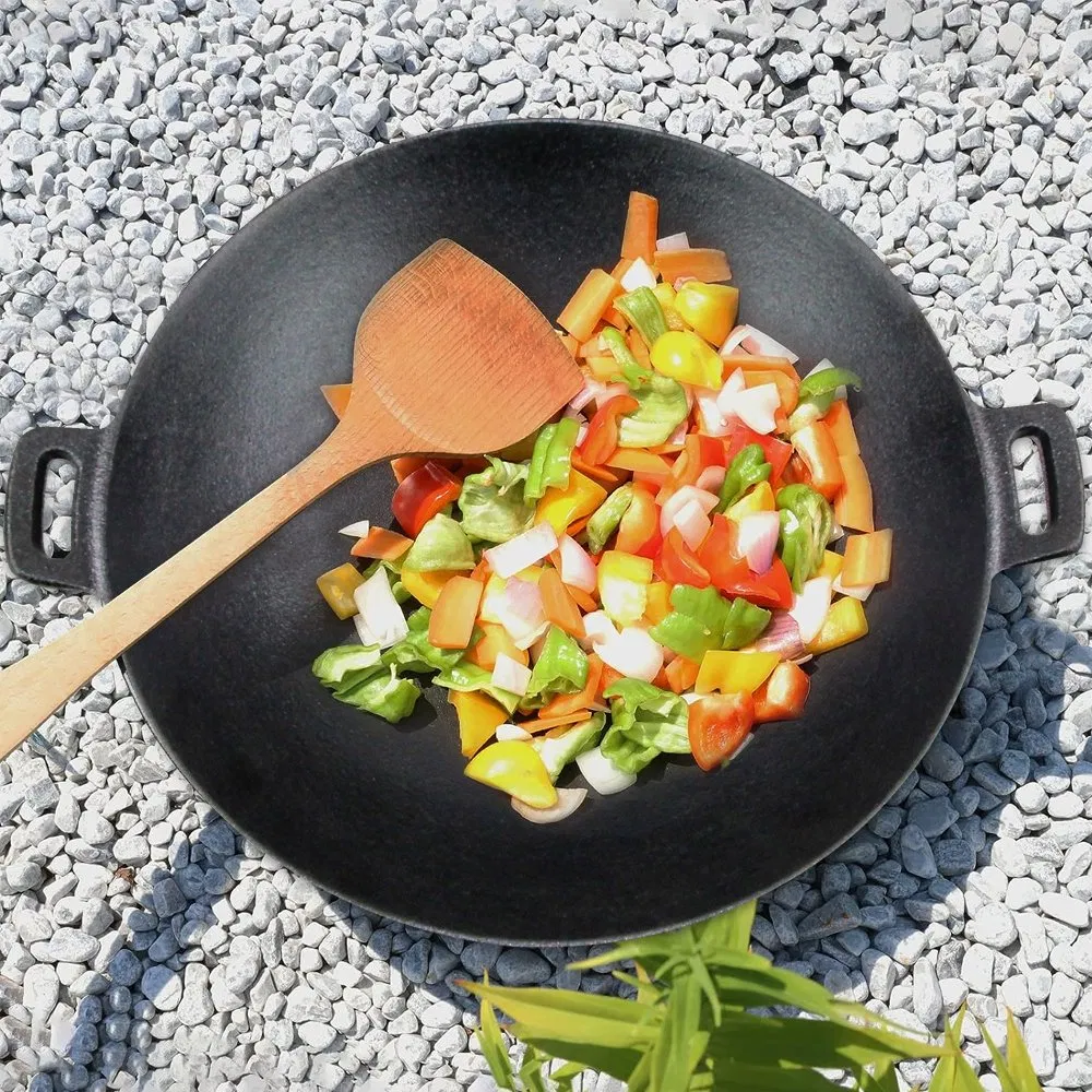14′ ′ Preseason Non-Stick Cast Iron Wok Chinese Wok Braising Pot