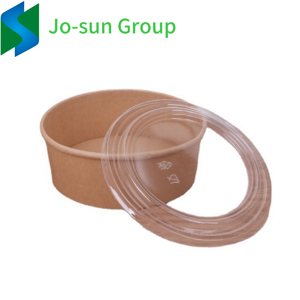 Jo-Sun Best Selling Brown Container Away Box Lid Take Way Kraft 6 8 12 Oz Waterproof Takeaway Round Paper Bowl