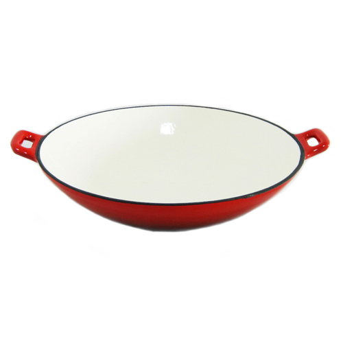 Модная эмалированная чугунная сковорода вок для семьи