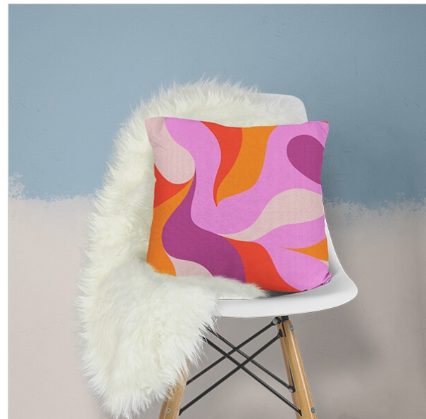 Christmas Print Cotton Square Cushion with Polyester Padding for Garden Outside or Home Decoration