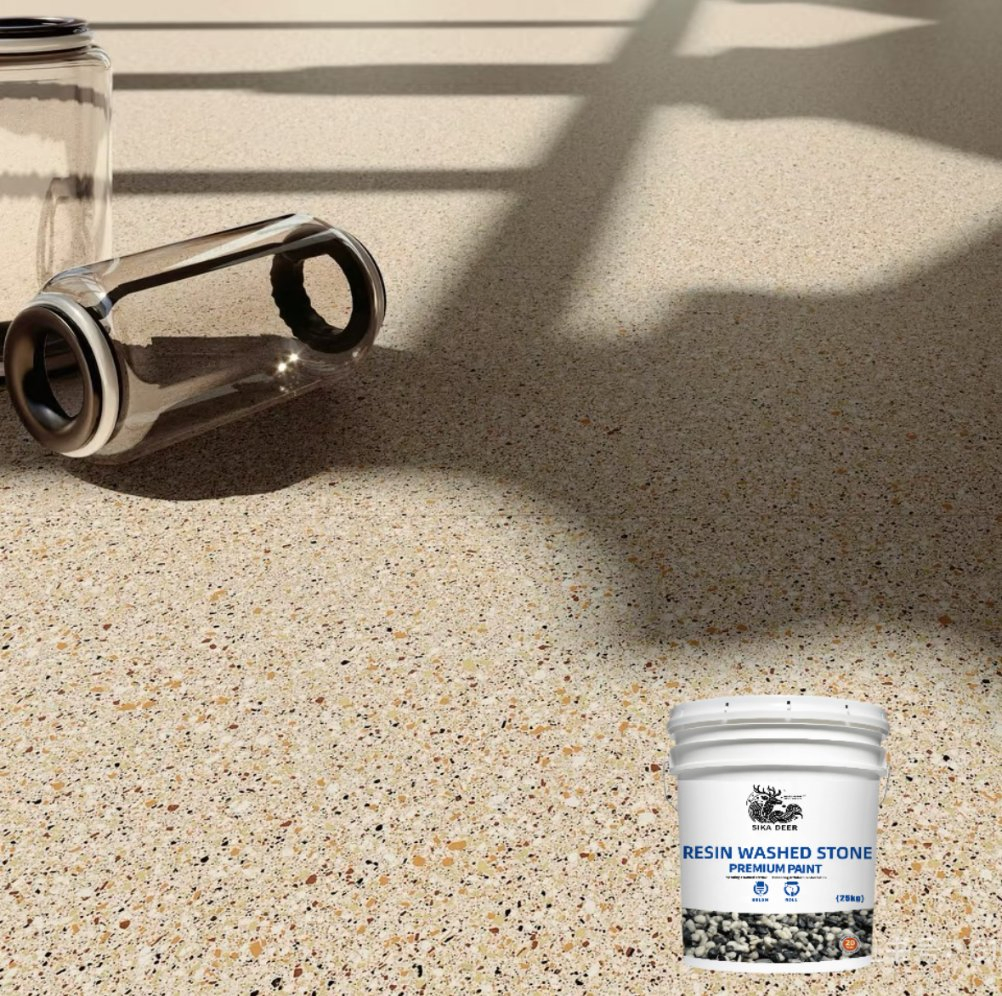 Waterproof Durable Resin Washed Stone Floor Paint Easy Maintenance Skid Resistance Non-Toxic