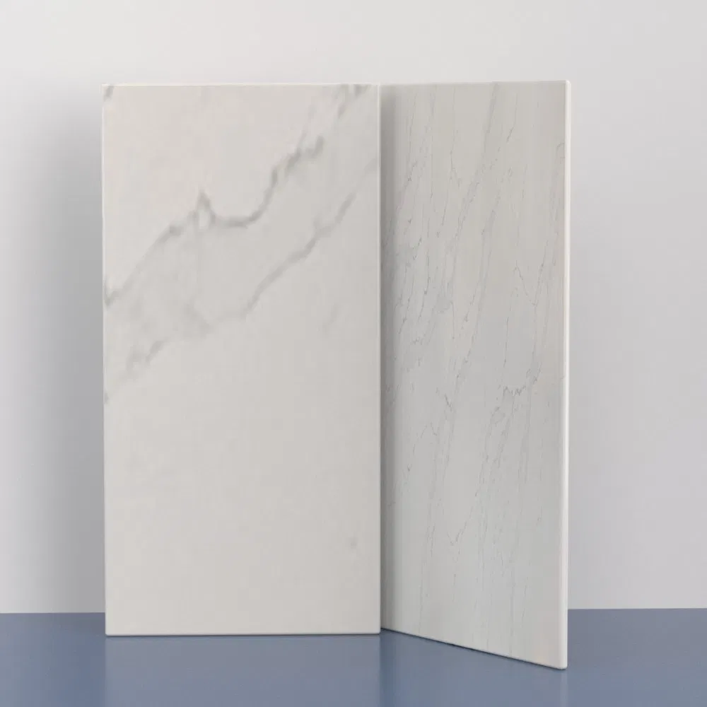 Artificial Quartz Slabs White Color Grey Veins Calacatta White Quartz Stone for Countertop