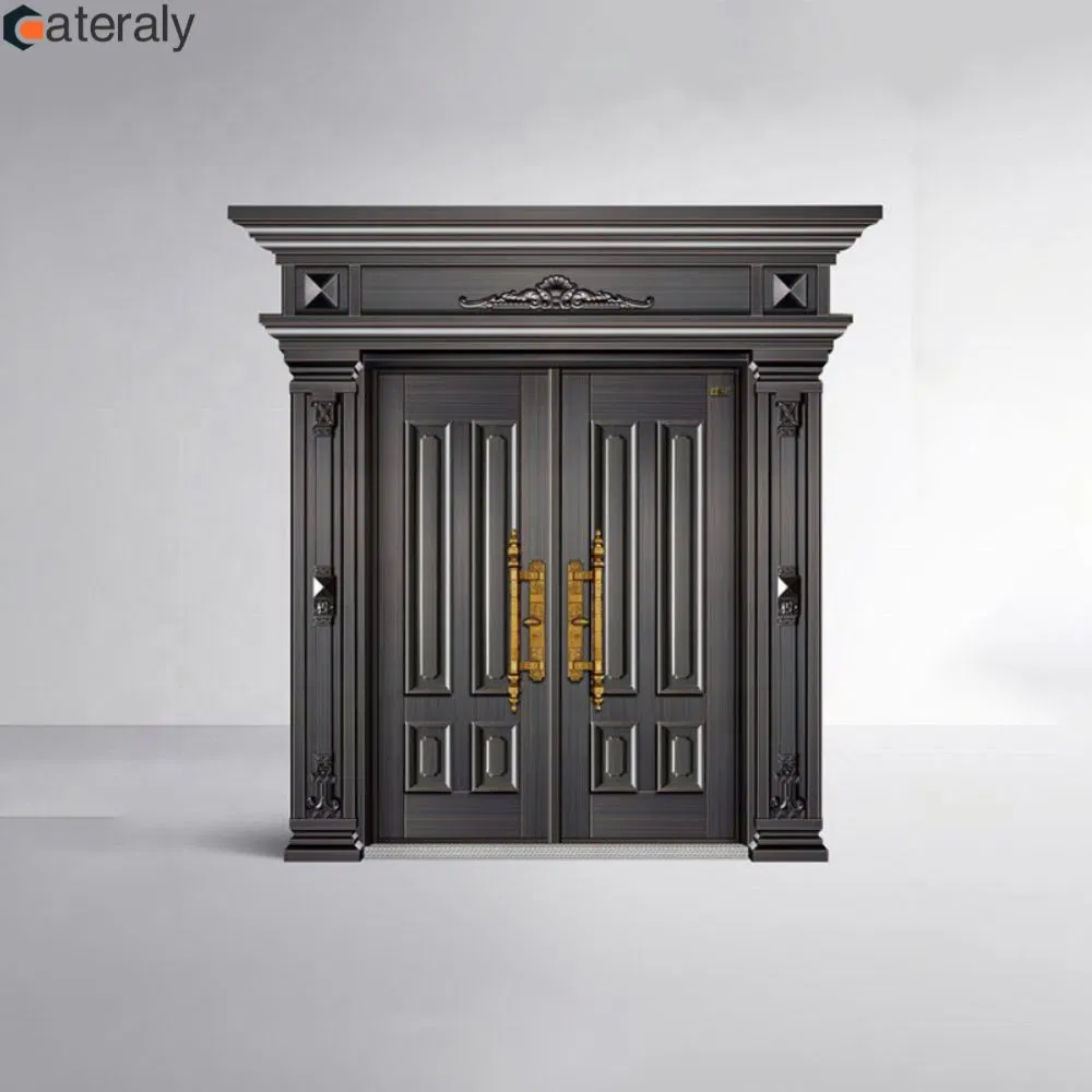 Elegant Villa Front Door in Premium Anti-Theft Steel Structure