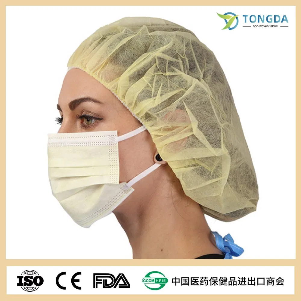 Factory Direct Supply Disposable Elastic String PP Bouffant Caps
