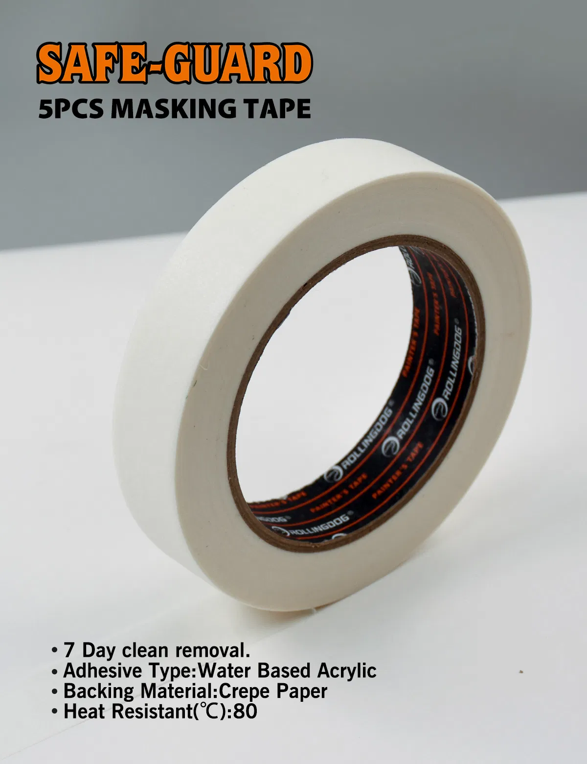 Rolingdog-Standard 81322 6PC Tape Dispenser with Masking Tape Refills