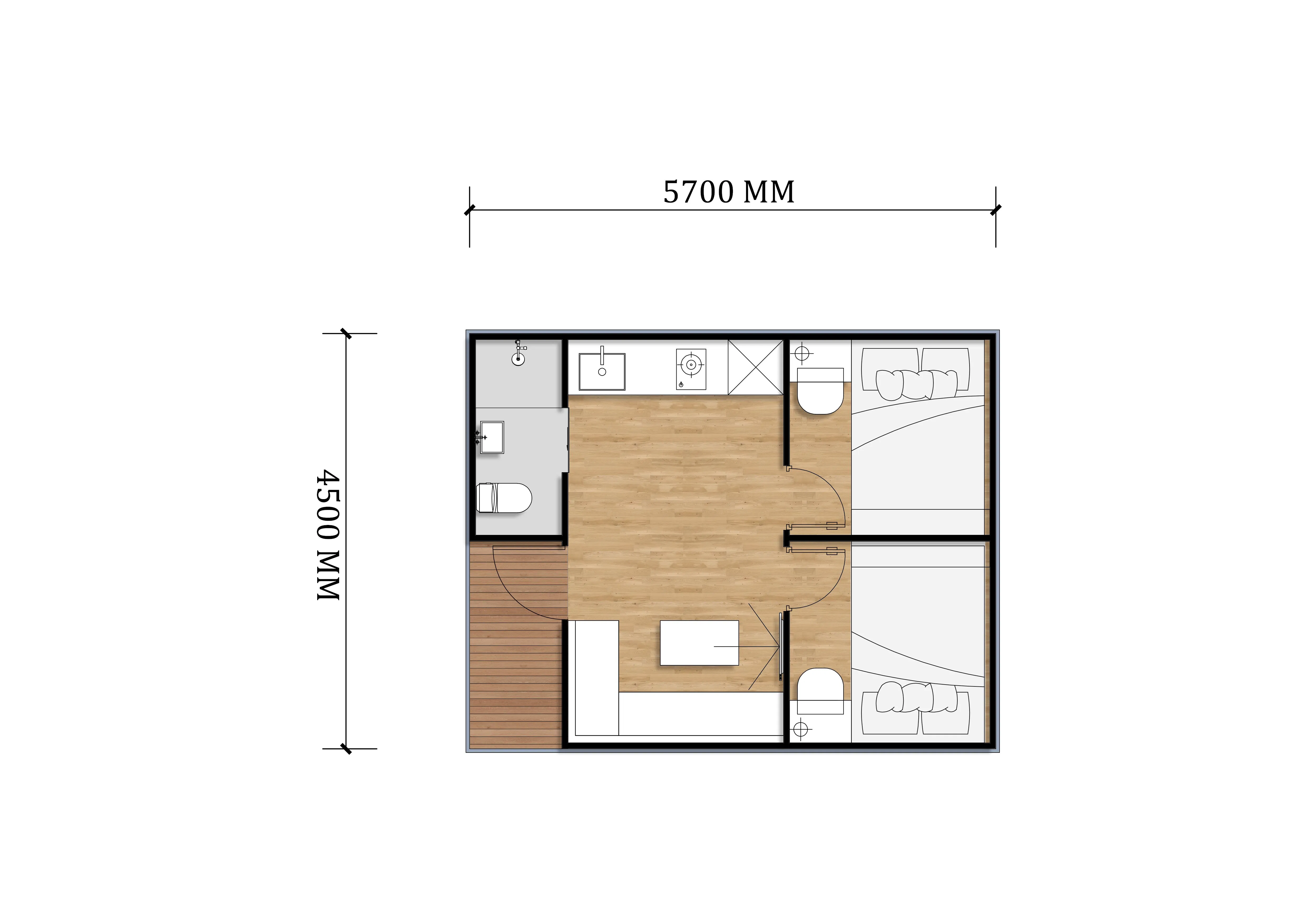 Prefab House to Work in Apple Cabin Custom Modular Design with Bathroom