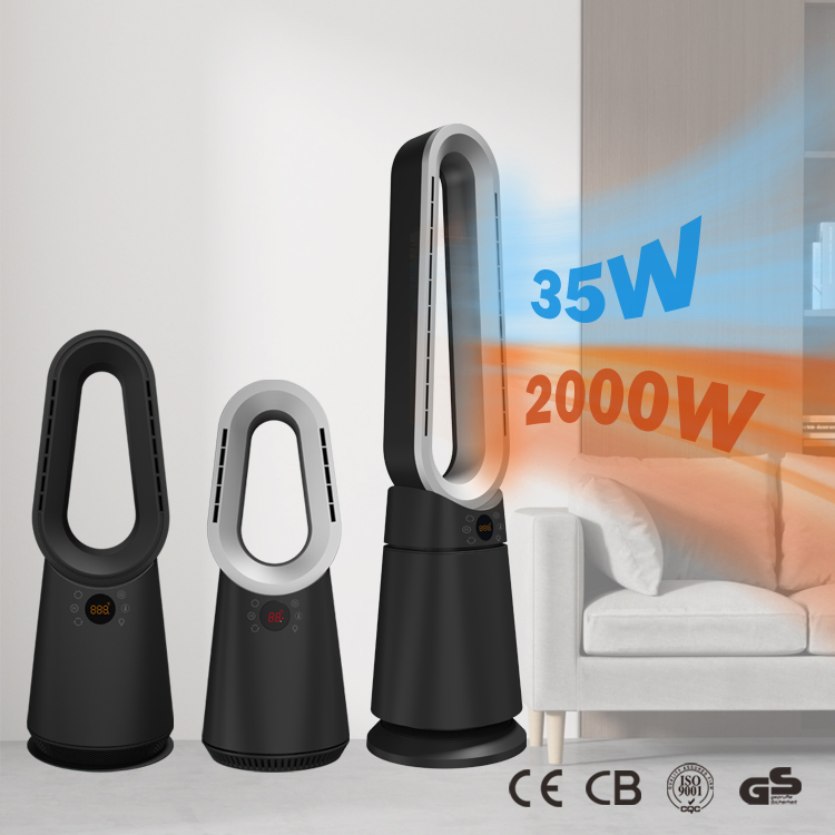 New Design 2000W Heater with Fan No Blade Energy-Saving PTC Ceramic Heating Electric Heater and Cooling Fan