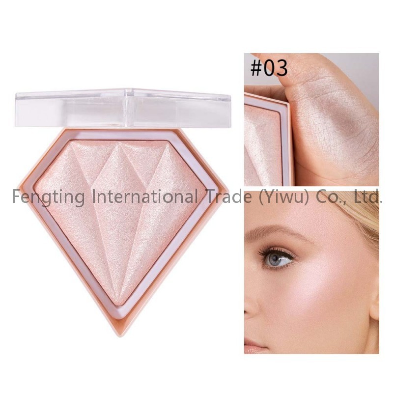 Cross-Border Mineral Contouring Diamond Highlighter Stereo Brightening Glitter Skin Tone Makeup Setting Powder Cake Blush