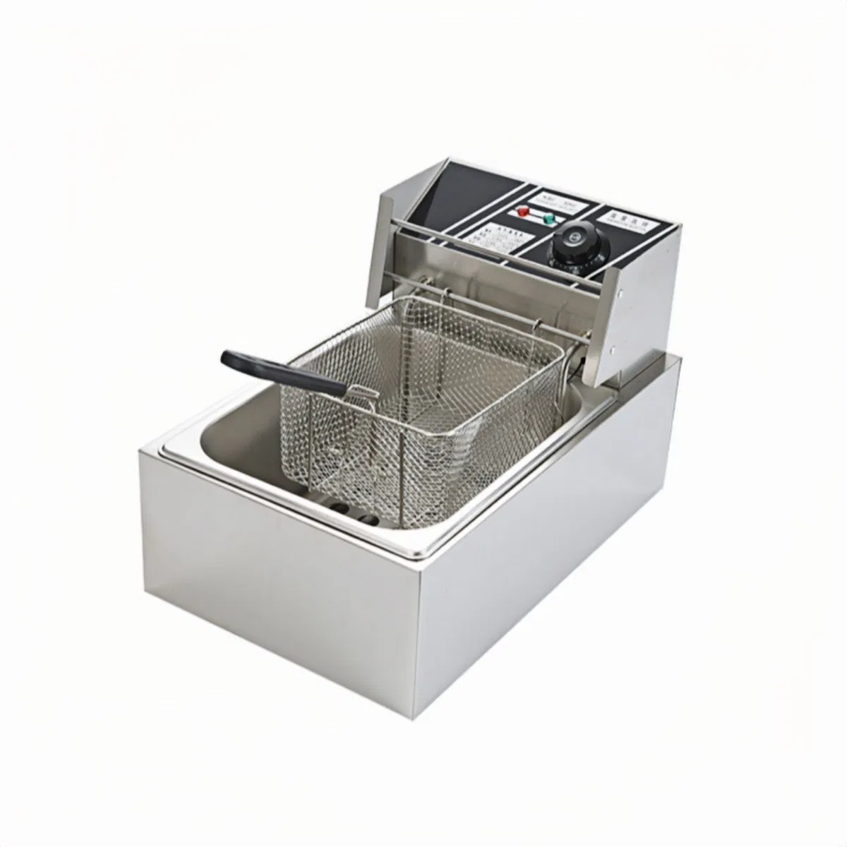 Stainless Steel Commercial Fryer Removable Oil Basket and Lid