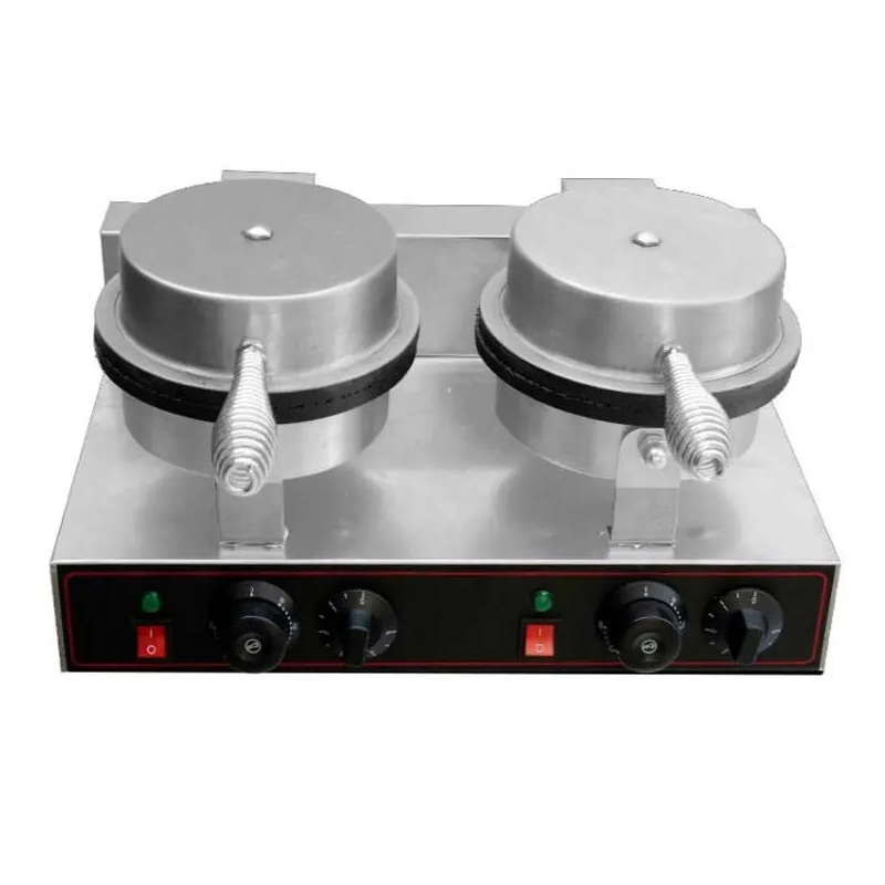 Commercial Stainless Steel Two Plate Electric Waffle Maker with CE