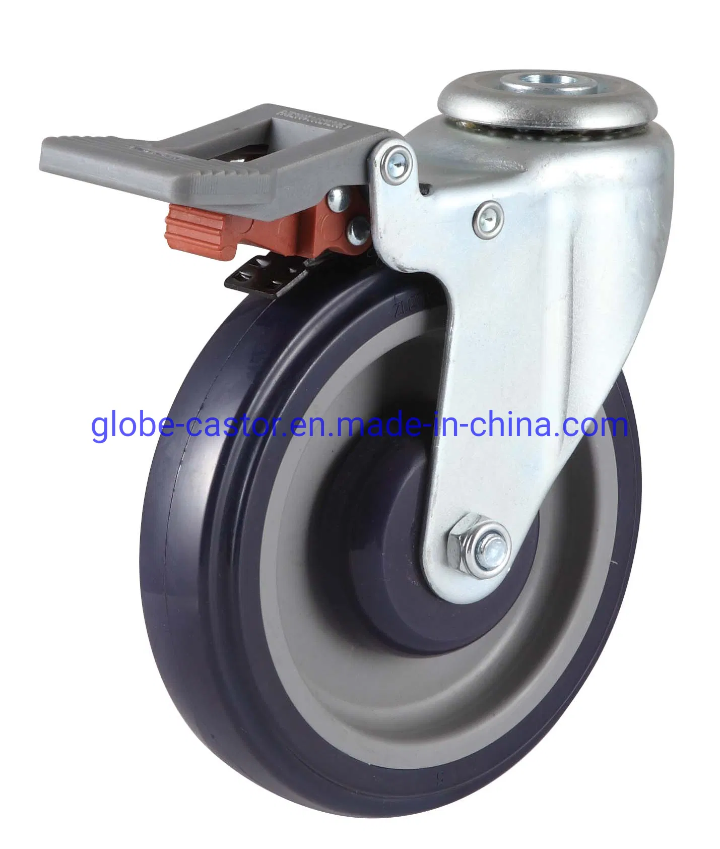 3-5 Inch Medium Light Duty PU/TPR Supermarket Caster /Stem/ Bole Hole Types Trolley Wheel