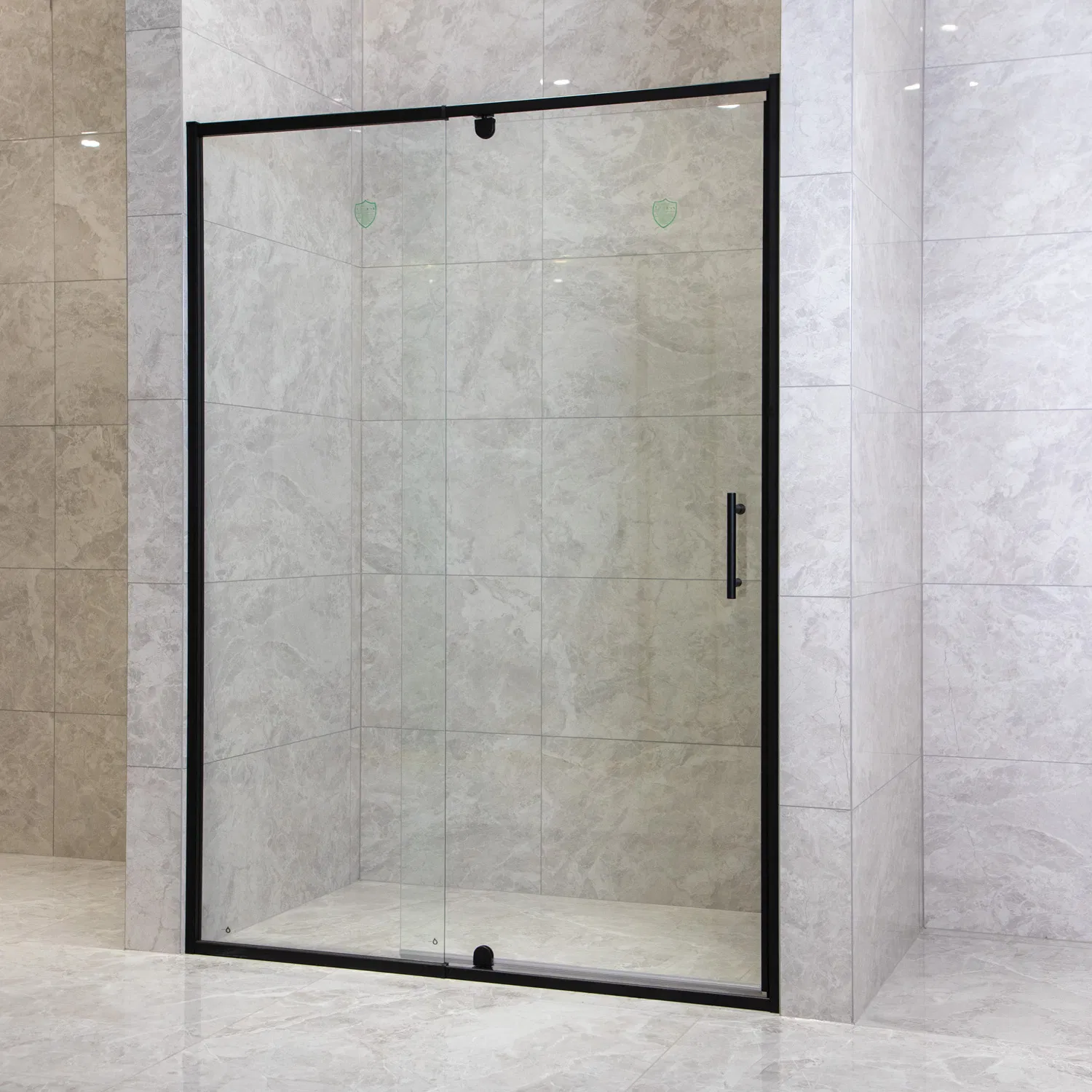 Elegant Bathroom Shower Enclosure with Frosted Glass and Hinge Door