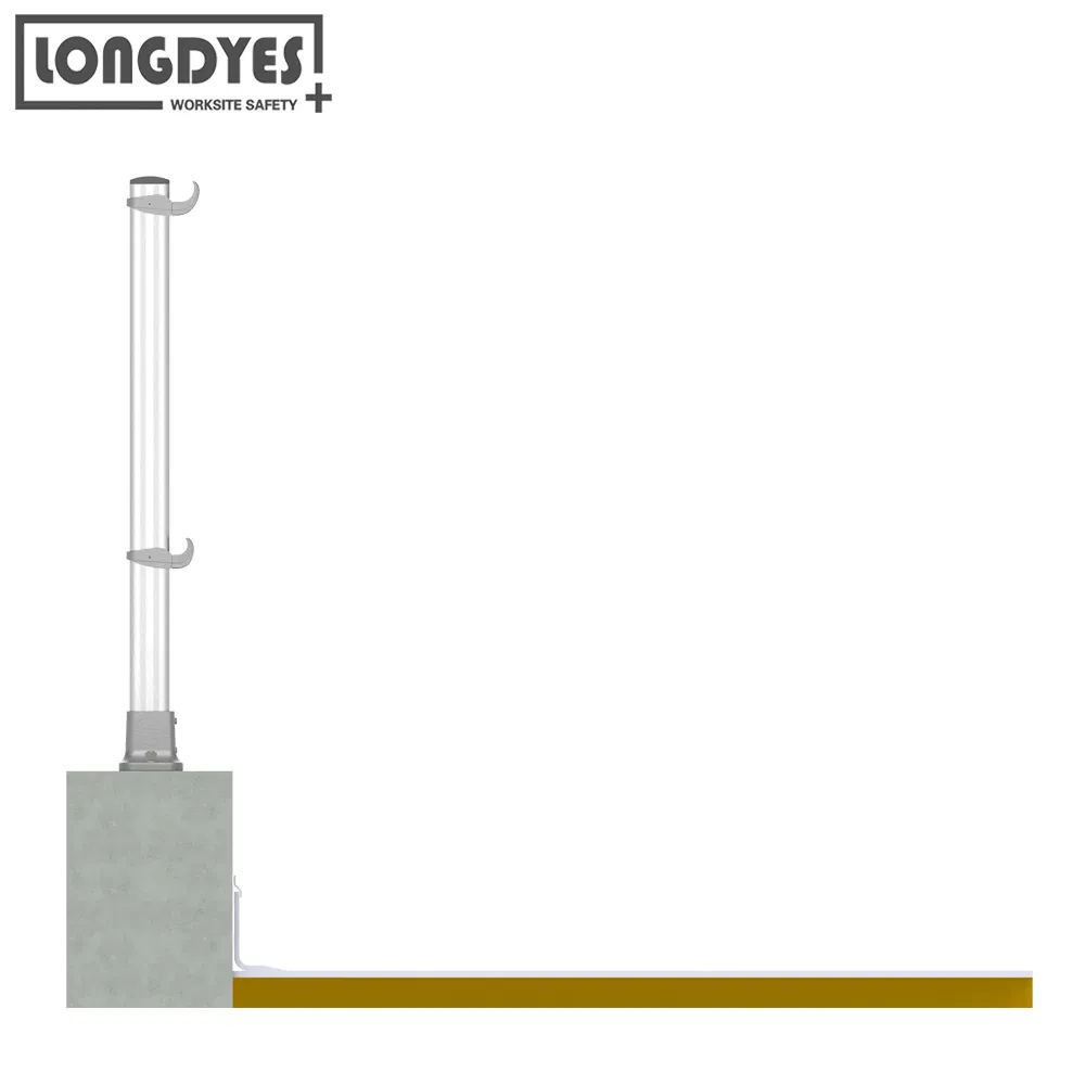 Fixed Mounting with Straight Upright Roofing and Safety Guardrail