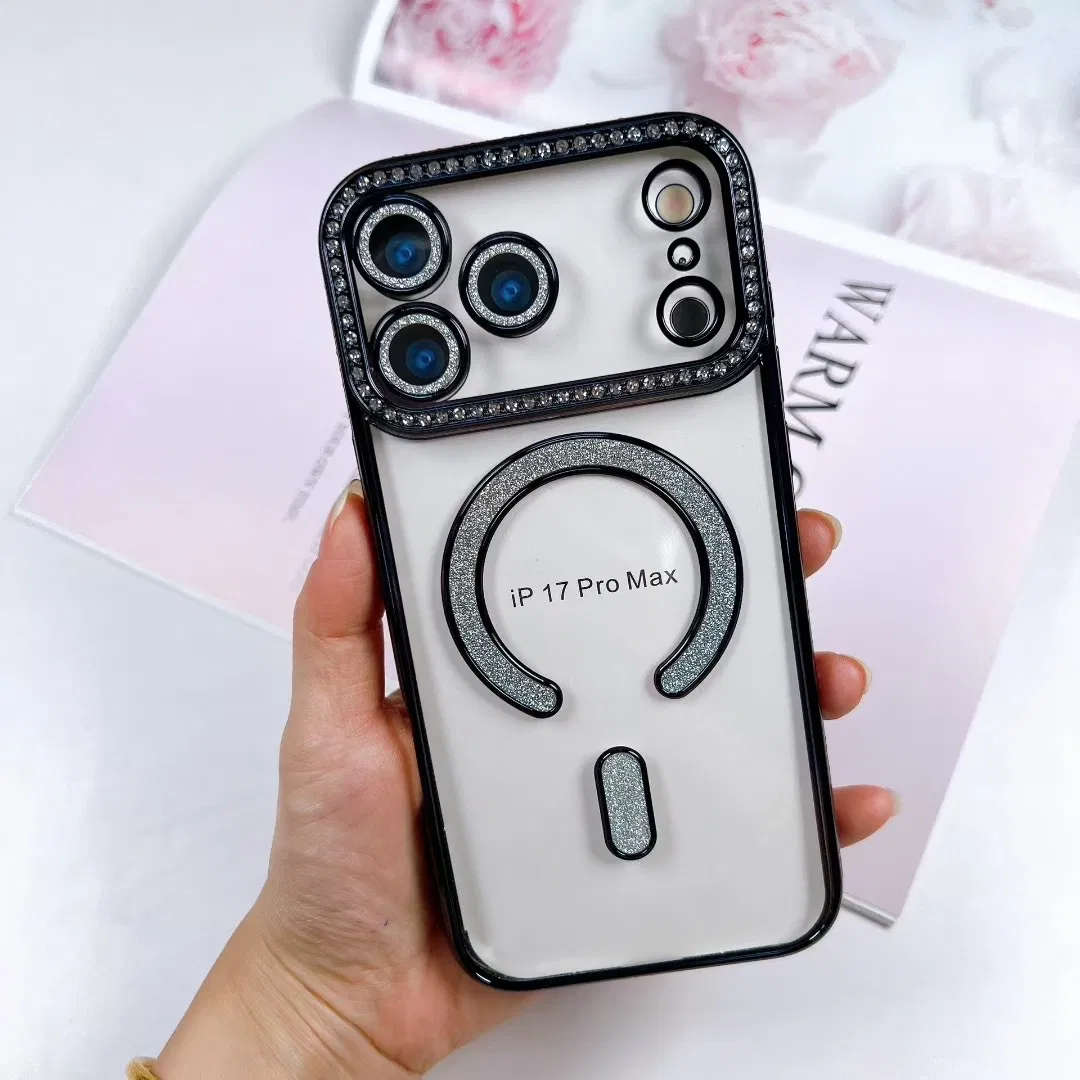Магнитный чехол C-Shape с блёстками и стразами для iPhone