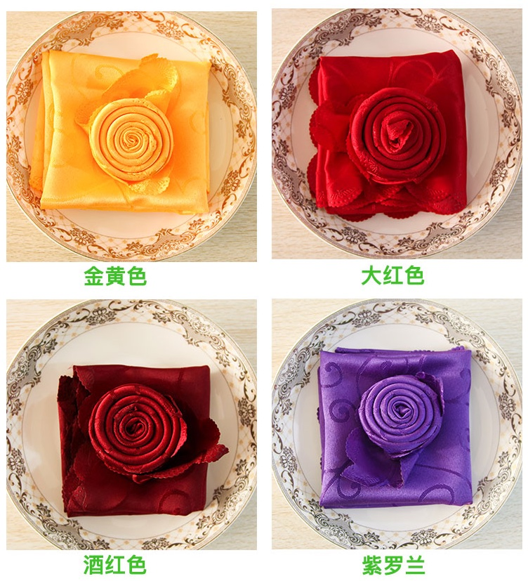 Custom Organic Cotton Satin Napkins for Restaurants and Hotels