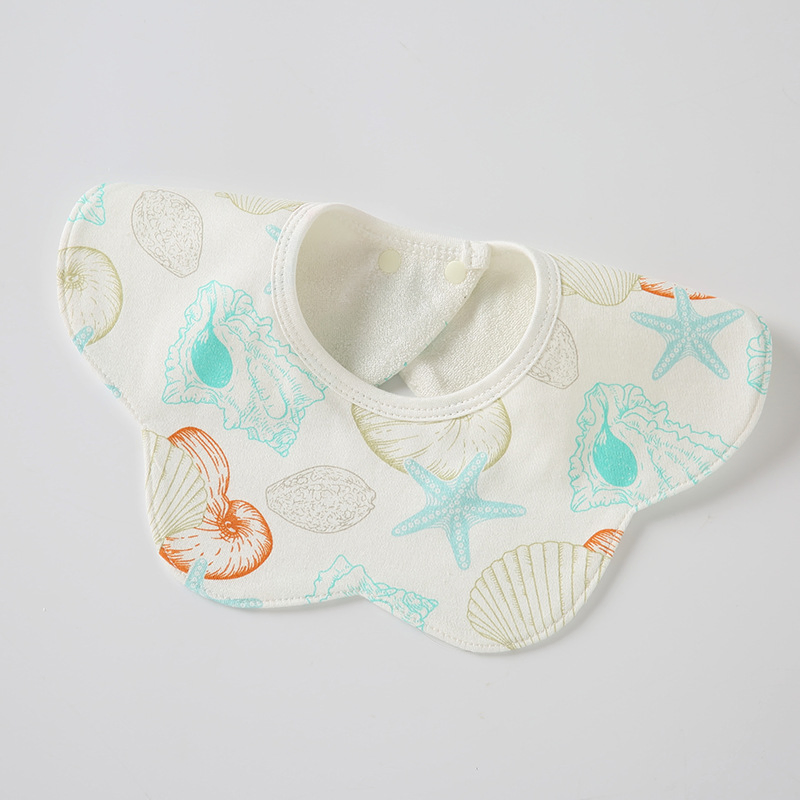 Cotton Waterproof Spit Towel Newborn Baby Snap Button Cartoon Bibs