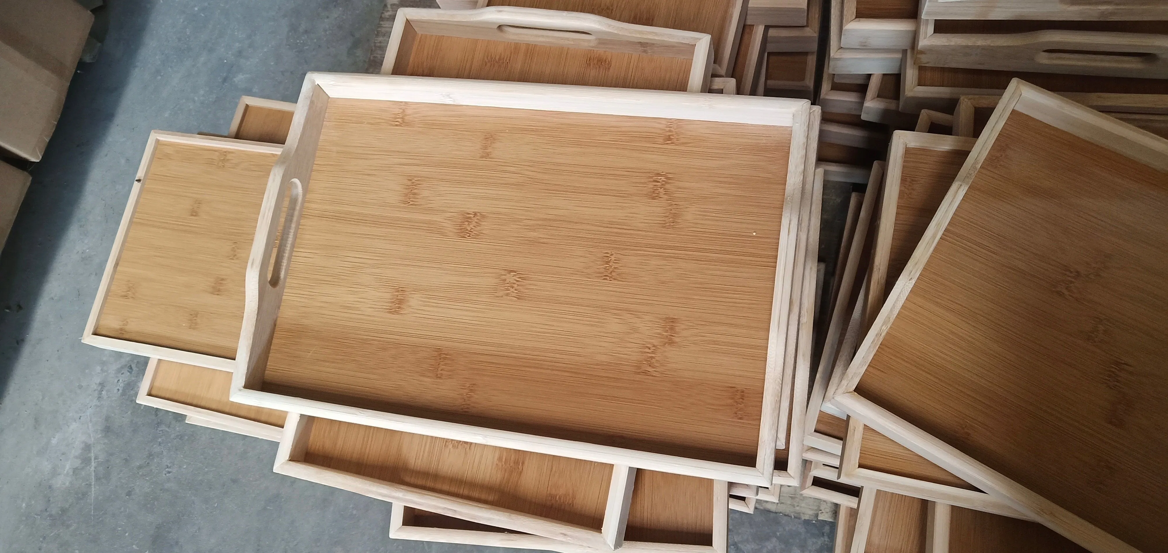 Multifunction Bamboo Food Serving Tray Set Bamboo Storage Tray