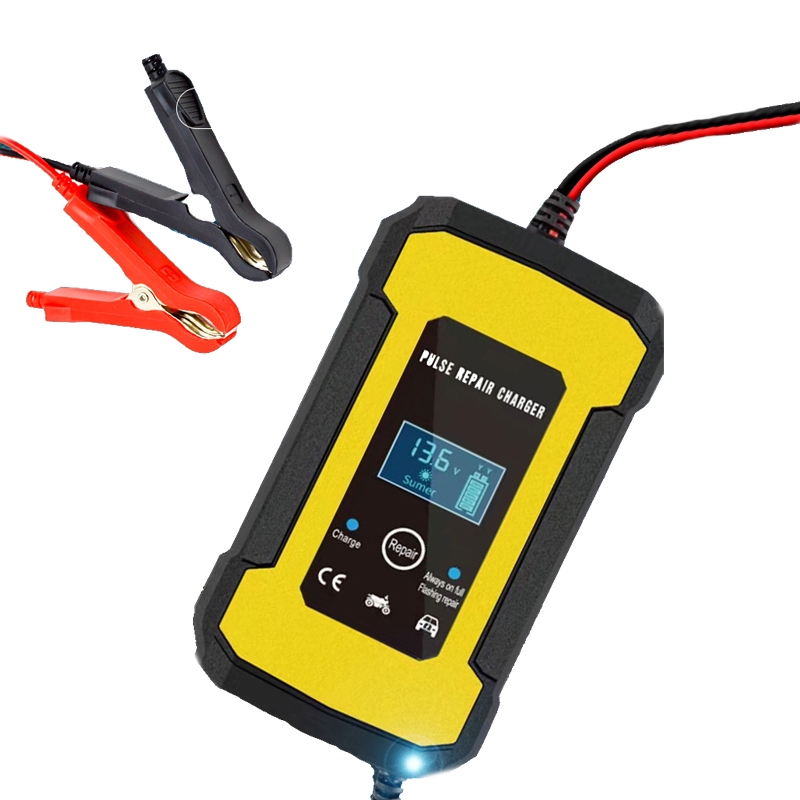 12V 6A Pulse Repair Lead Acid Battery Charger Motorcycle Car Battery Charger Temperature Control